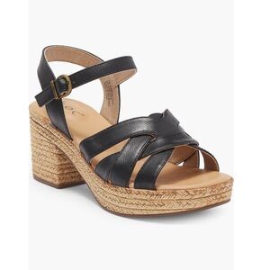 B.O.C. Melodie Espadrille Platform Wedge Sandal Black & Tan Women’s Size 11 NEW